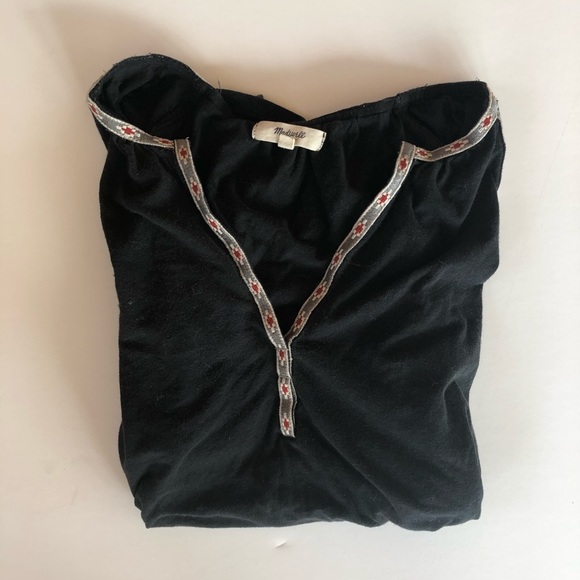 Madewell Black Embroidered Top - Picture 5 of 5